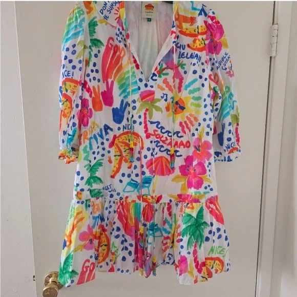 Farm Rio Good Vibes Minidress - Picture 5 of 6